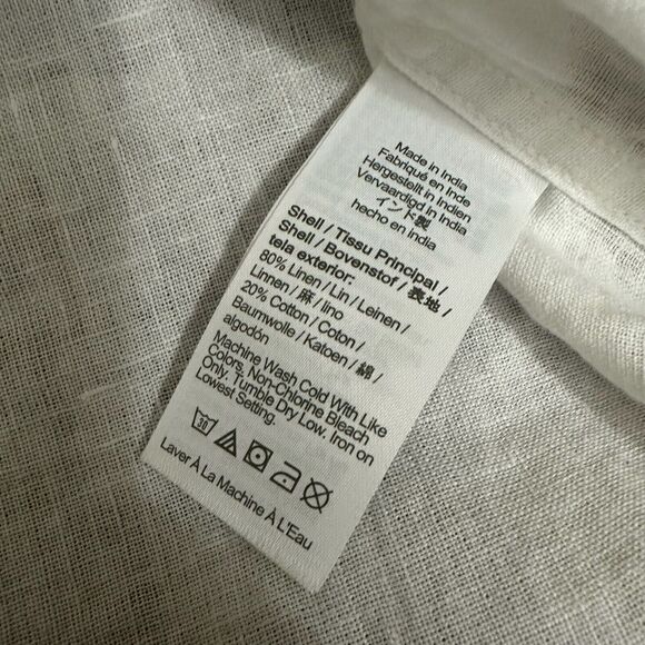 J. CREW FACTORY Short-Sleeve Linen-Blend Shirt in White Preppy Classic NWT - Picture 10 of 12